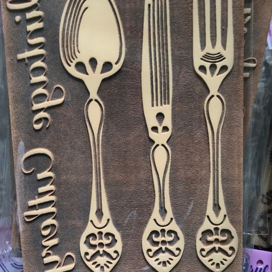 CUBIERTOS- SELLOS EN RELIEVE XXL  004 AZUL LASER ARGENTINOS 19x13cm