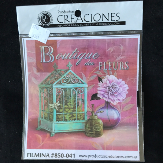 LAMINAS FILMINA O CRISTAL, n 41 medidas 14 x 14