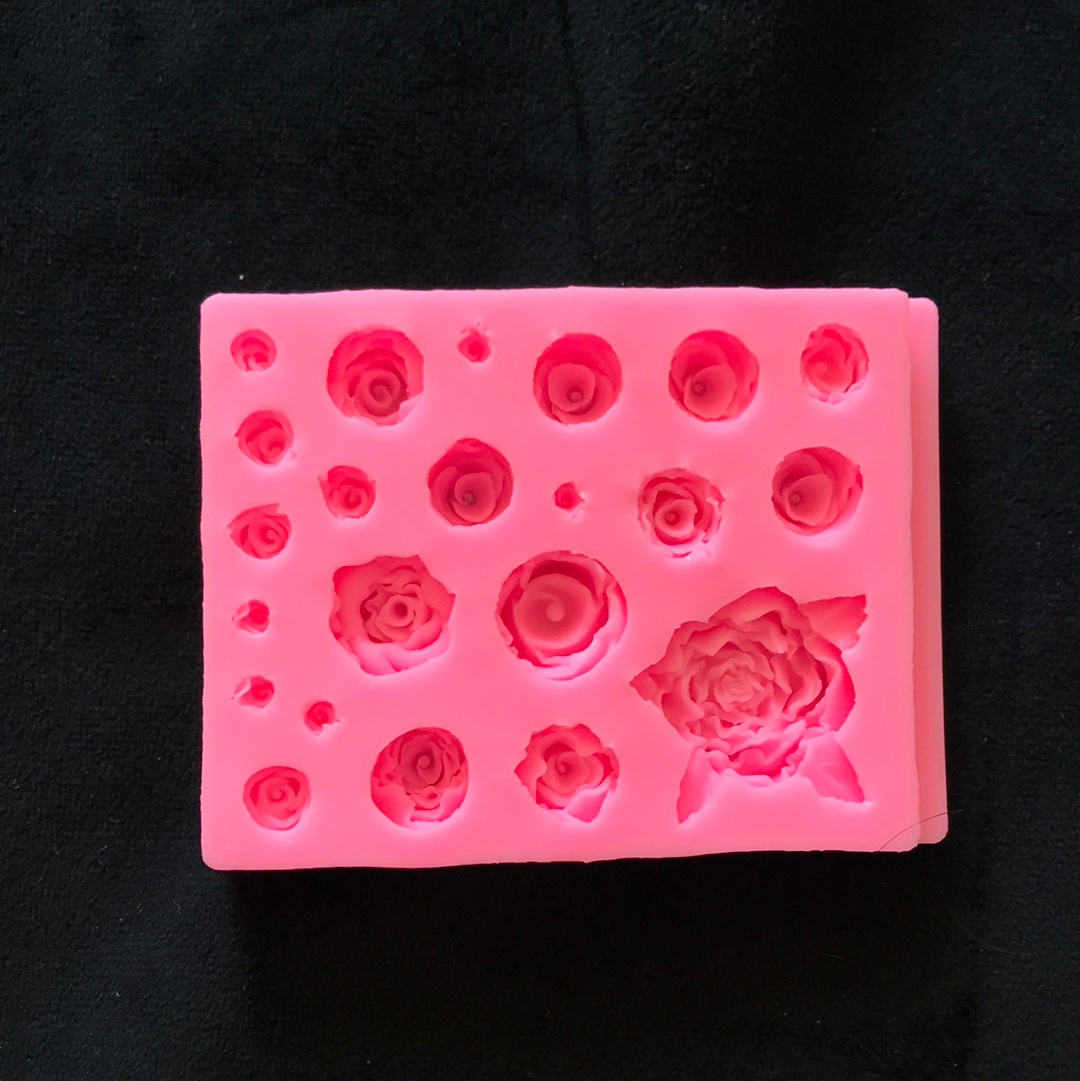 MOLDE SILICONA ROSAS PEQUEÑAS X 20