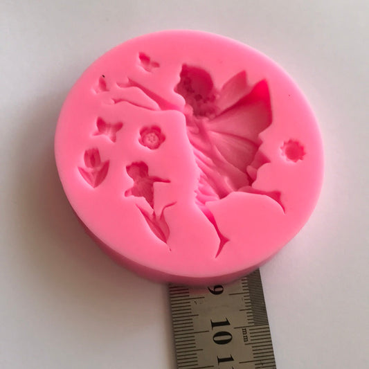 MOLDE SILICONA HADA CON FLORES