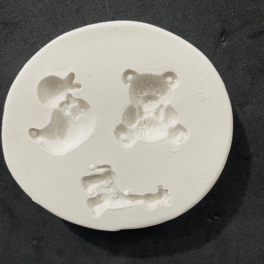 MOLDE SILICONA SET ANIMALES MINIATURAS  X3