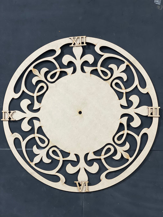 RELOJ FLOR DE LIS DE MADERA