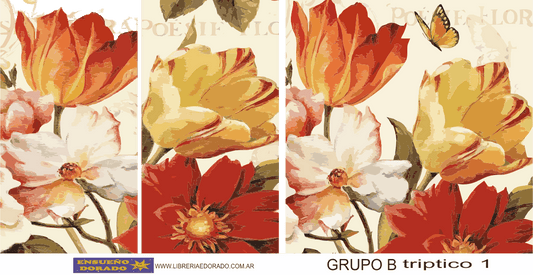 LAMINAS PARA SUBLIMAR 50 x 100 Flores rojas ENSUEÑO DORADO ARGENTINAS