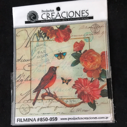 LAMINAS FILMINA O CRISTAL,n 59  medidas 14 x 14