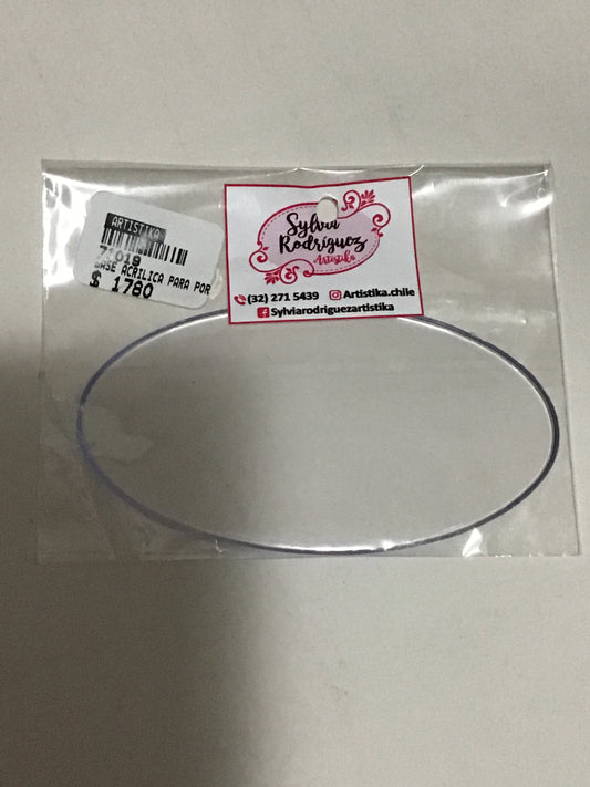 BASE ACRÍLICA PARA PORCELANA OVALADA 10 cm LARGO