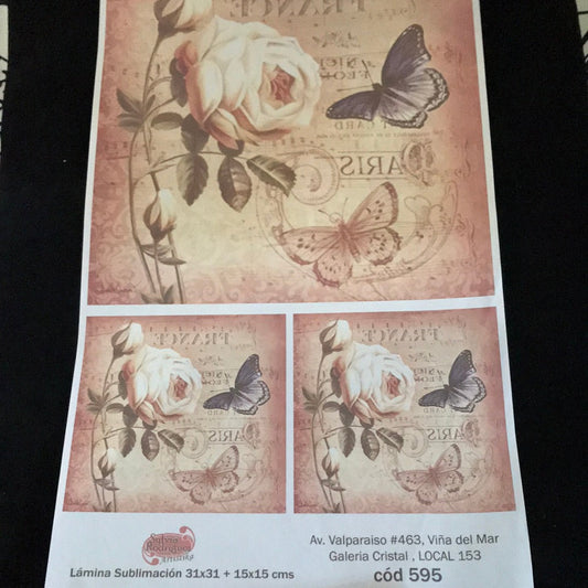 LAMINAS PARA SUBLIMAR 35 x 54 FLORES