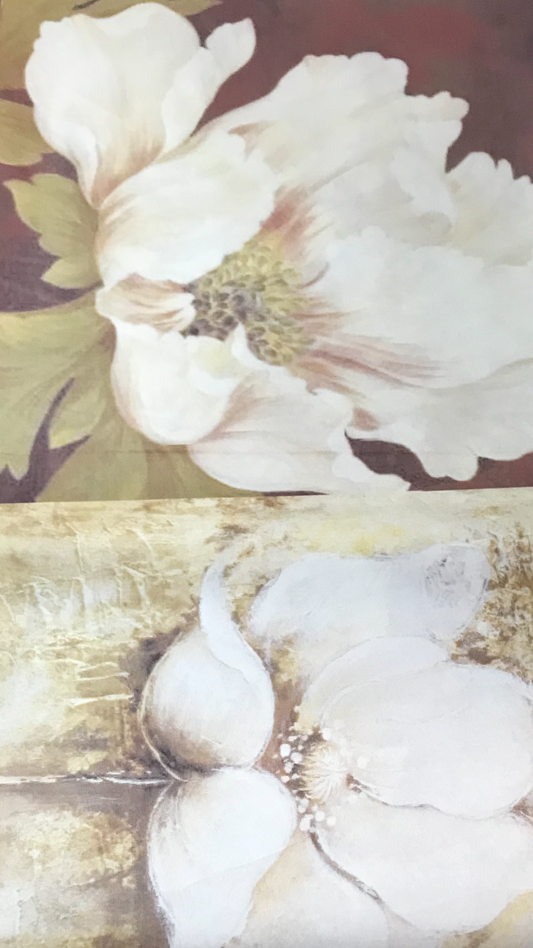 LAMINAS PARA SUBLIMAR 50 x 100  FLOR blanca ENSUEÑO DORADO ARGENTINAS